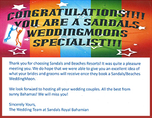 Sandals WeddingMoon Specialist