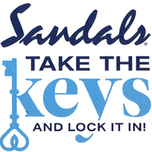 Sandals Take the Keys and Lock It In