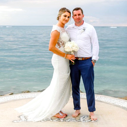 Bride and Groom at Sandals Destination Wedding